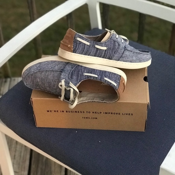 Toms Navy Chambray Mix Culver Shoe - Picture 2 of 5